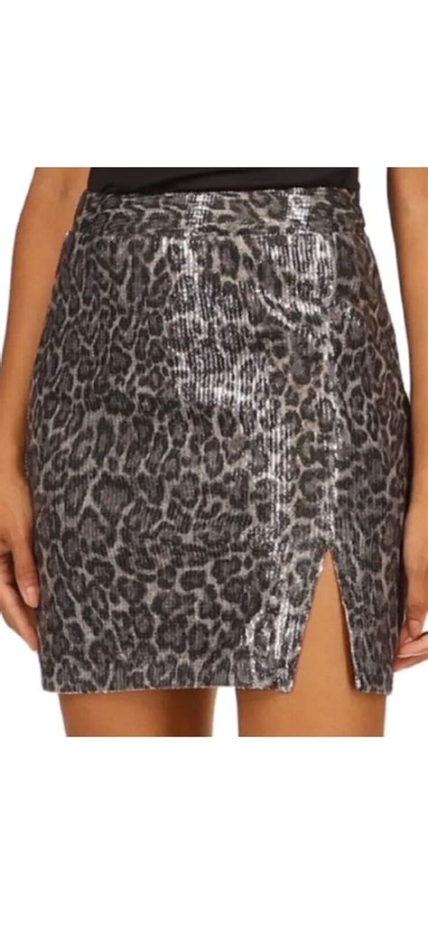 michael michael kors sequined animal-print skirt|Sequined Stretch.